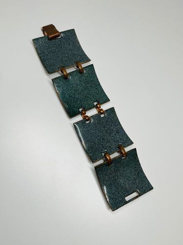 White Enamel Copper Bracelet Devil's Details